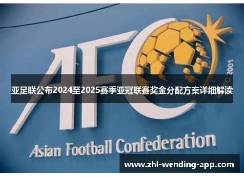 亚足联公布2024至2025赛季亚冠联赛奖金分配方案详细解读